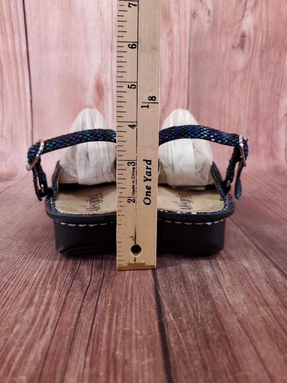 *READ* Alegria Freesia Clogs Mules Womens US 9 EU 39 Iridescent Blue FRE-388 - Picture 13 of 15